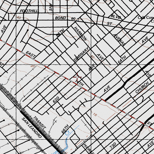 Topographic Map of Saint Bernards Convent, CA