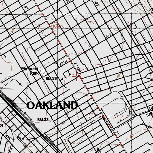 Topographic Map of Saint Louis Hall, CA