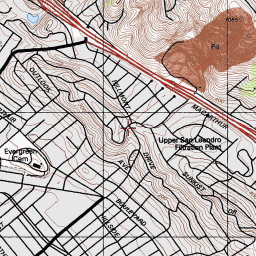 Topographic Map of Trinity Baptist Church, CA