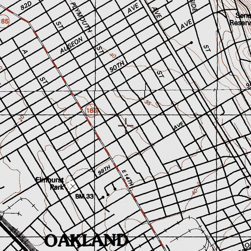 Topographic Map of United Pentecostal Church, CA