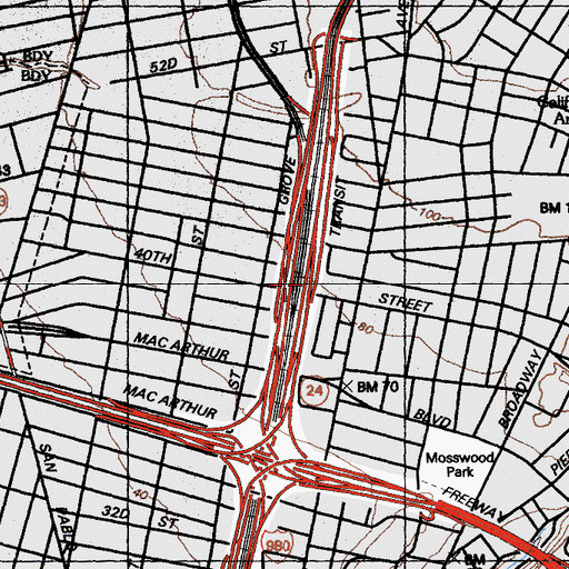 Topographic Map of Civic Center Hospital (historical), CA