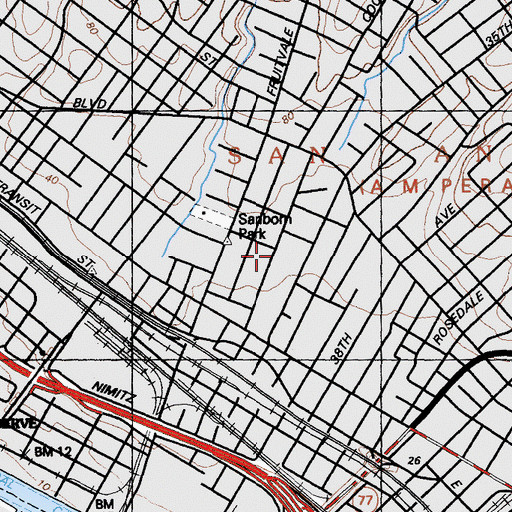 Topographic Map of Convent of the Sisters of Saint Dominic, CA