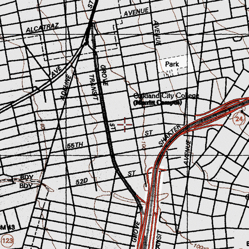 Topographic Map of Evening Shade Baptist Church, CA