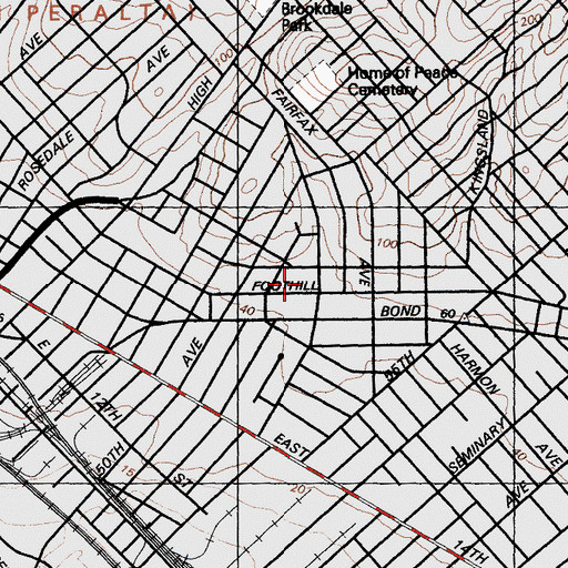 Topographic Map of Fairfax Sanitarium, CA