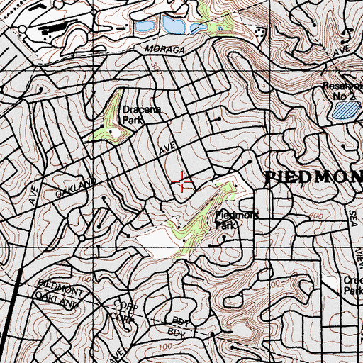 Topographic Map of First Church of Christ Scientist, CA