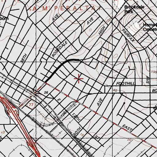Topographic Map of Fremont Municipal Pool, CA