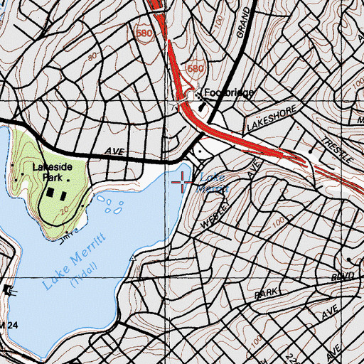 Topographic Map of Our Lady of Lourdes Roman Catholic Church, CA