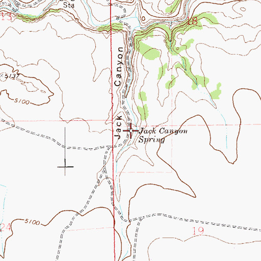 Topographic Map of Jack Canyon Spring, CO