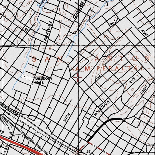 Topographic Map of Pillar of Fire Church, CA