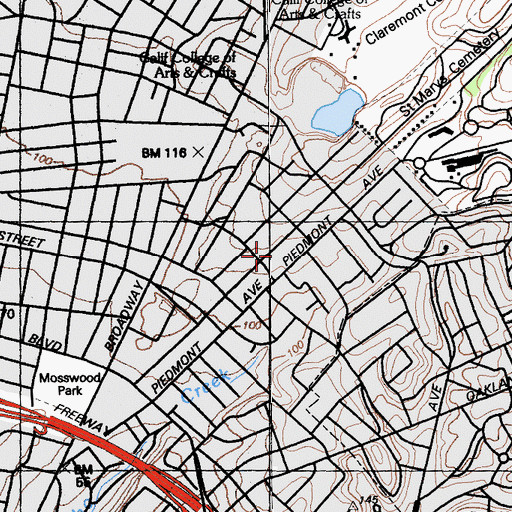 Topographic Map of School of Saint Leo the Great, CA