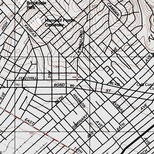 Topographic Map of Seventh Day Adventist Church, CA