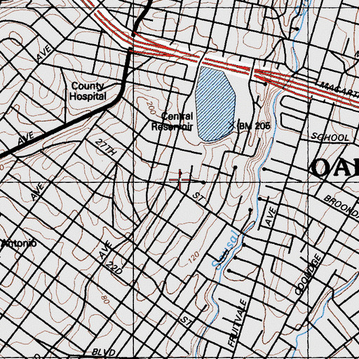 Topographic Map of Tiny Tot Co-Operative Nursery School, CA