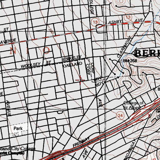 Topographic Map of University Baptist Church, CA