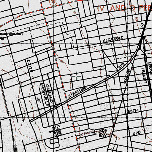 Topographic Map of Downs Memorial United Methodist Church, CA