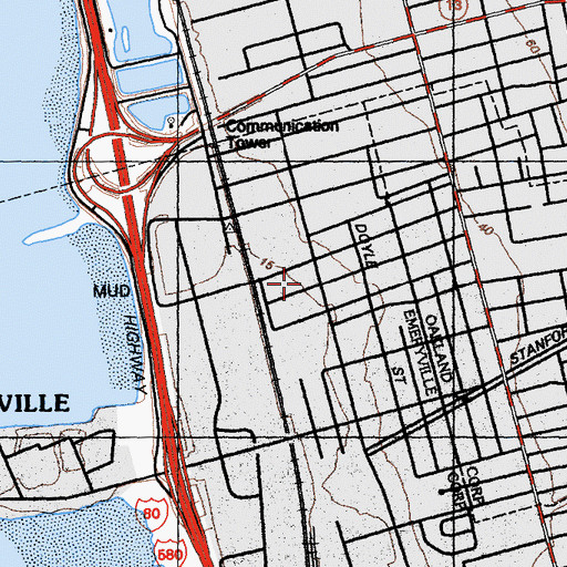 Topographic Map of Alameda County Fire Department - Station 35, CA