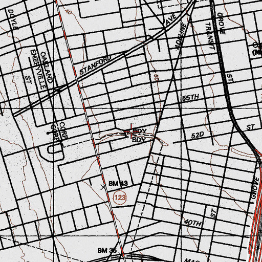 Topographic Map of Mount Sinai Church of God in Christ, CA