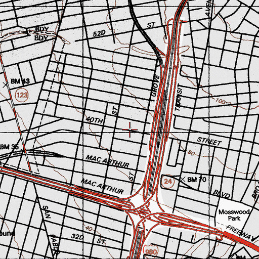 Topographic Map of Sacred Heart Roman Catholic Church, CA
