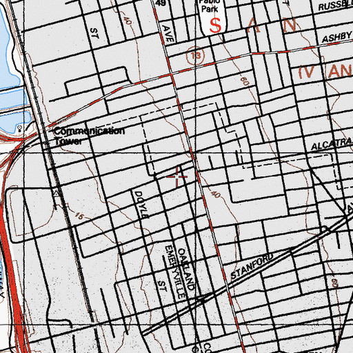 Topographic Map of Saint Columbas Roman Catholic Church, CA