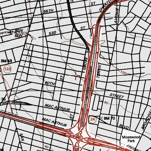 Topographic Map of Saint Philips Lutheran Church, CA