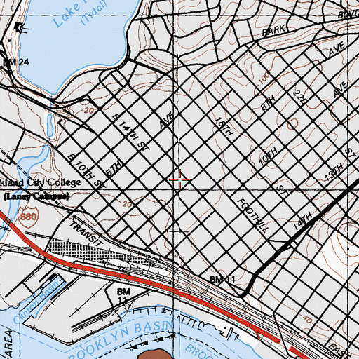 Topographic Map of Bible Fellowship Baptist Church, CA