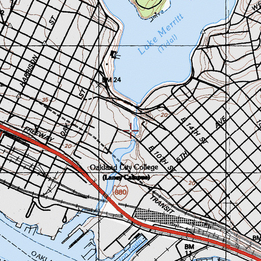 Topographic Map of Ethel Moore Memorial Clinic, CA