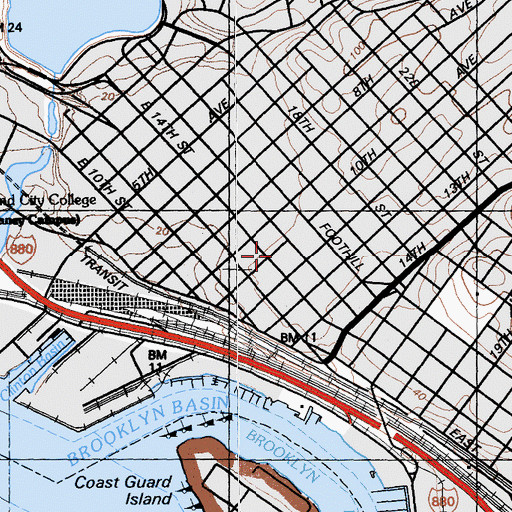 Topographic Map of First Assembly of God Church, CA