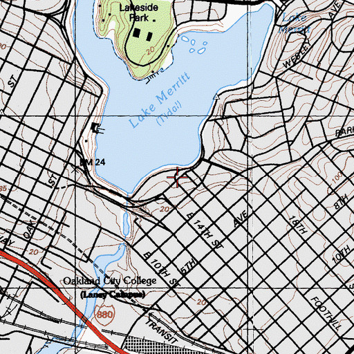 Topographic Map of First Church of the Nazarene, CA