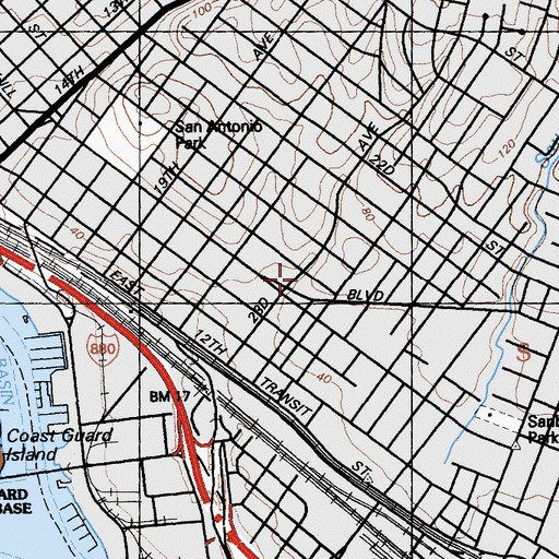 Topographic Map of First Spanish Baptist Church, CA