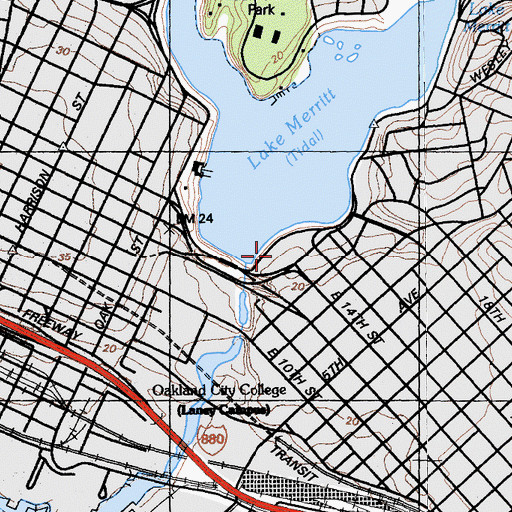 Topographic Map of Fourth Church of Christ Scientist, CA