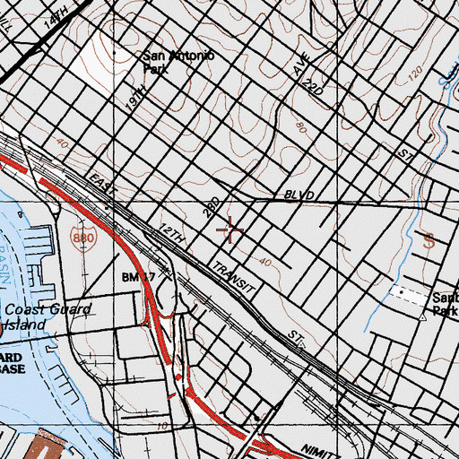 Topographic Map of Good Shepherd Methodist Church, CA