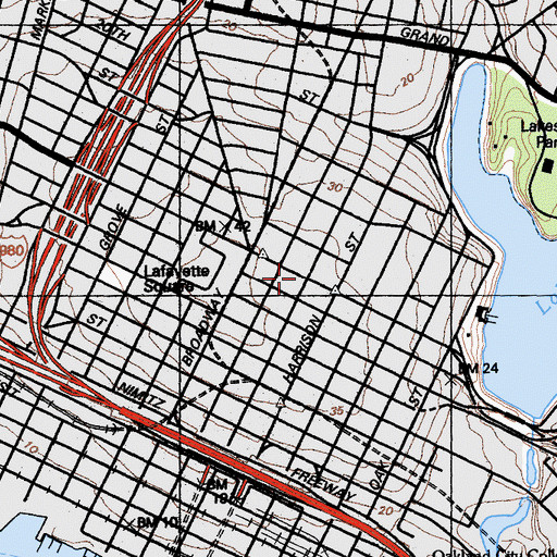 Topographic Map of Jules Building, CA