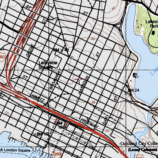 Topographic Map of King Building, CA