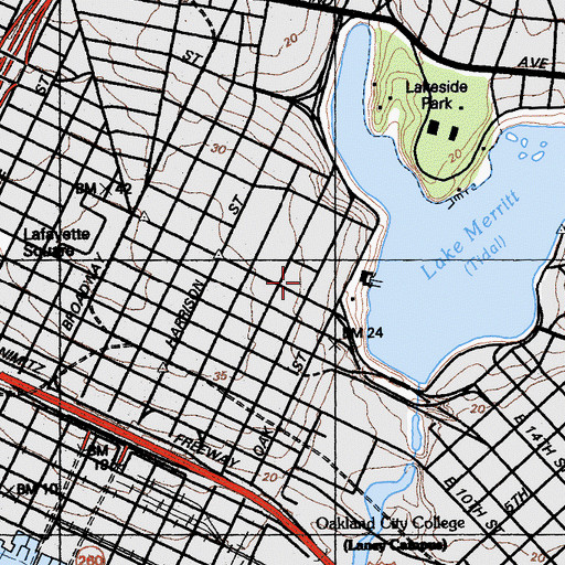 Topographic Map of Madison Street Masonic Temple, CA