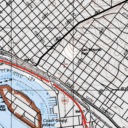 Topographic Map of Pentecostal Evangelistic Holiness Church, CA