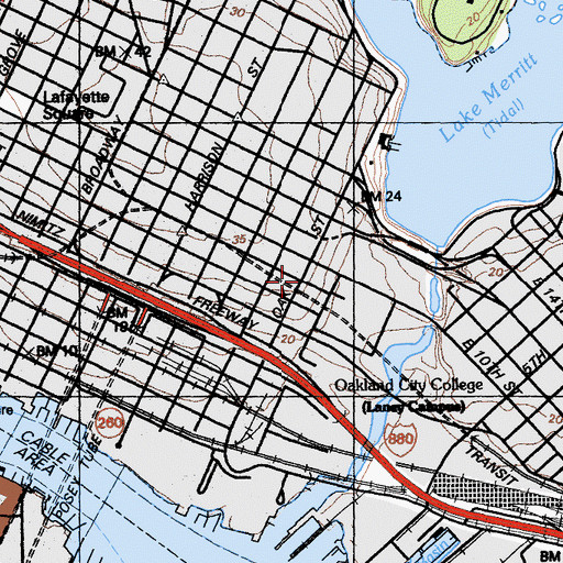 Topographic Map of Saint George Serbian Orthodox Church (historical), CA