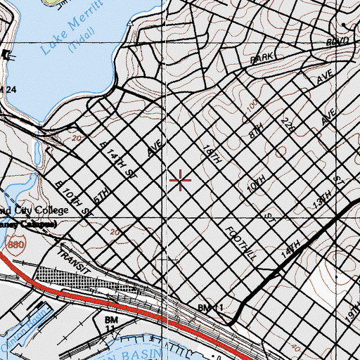 Topographic Map of Wesley Center First Methodist Episcopal Church, CA