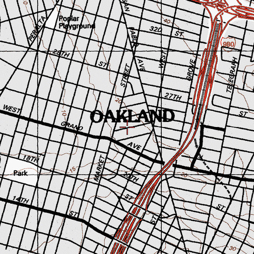 Topographic Map of Apostolic Bible Way Church, CA