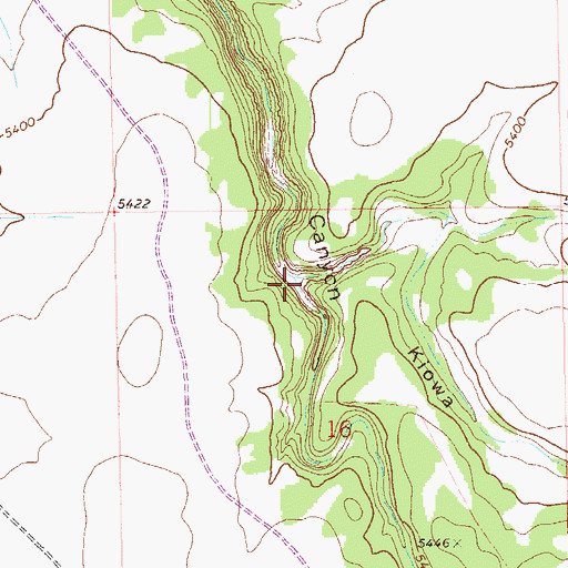 Topographic Map of Kiowa Canyon, CO