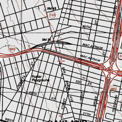 Topographic Map of Faith Tabernacle Church of Christ, CA