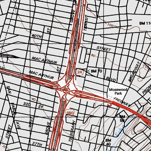 Topographic Map of First African Methodist Episcopal Church, CA