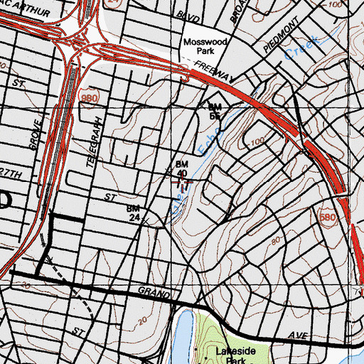 Topographic Map of First Christian Church, CA