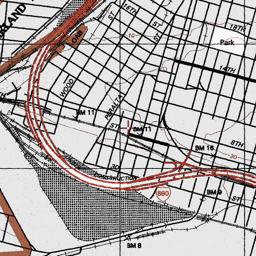 Topographic Map of First Church of God in Christ, CA
