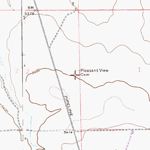 Topographic Map of Pleasant View Cemetery, CO