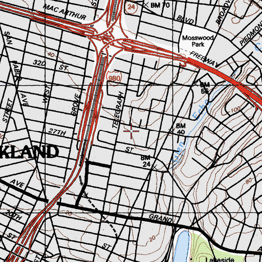 Topographic Map of Grant Public School, CA