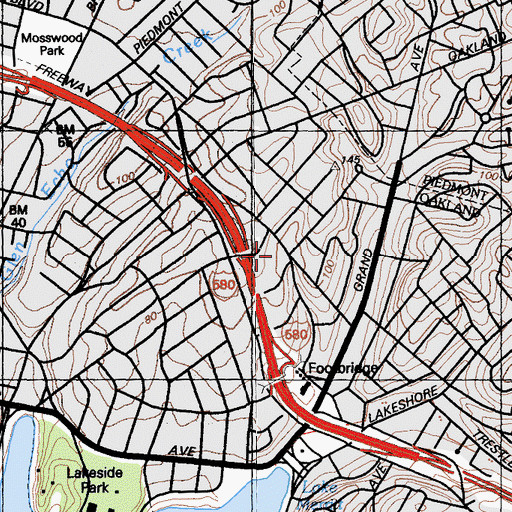 Topographic Map of Lake Park United Methodist Church, CA