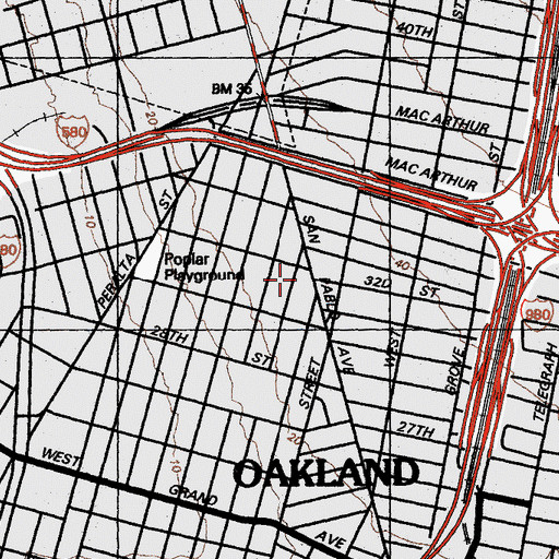 Topographic Map of Saint Matthew Missionary Baptist Church, CA