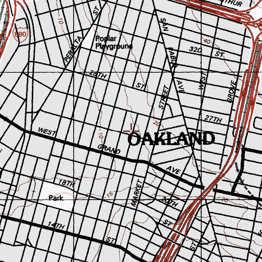 Topographic Map of Solid Rock Baptist Church, CA