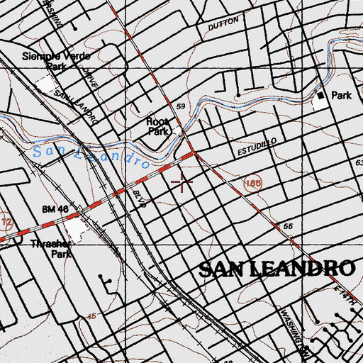 Topographic Map of Estudillo Post Office, CA