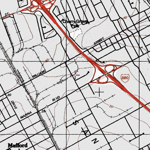 Topographic Map of San Leandro Post Office, CA