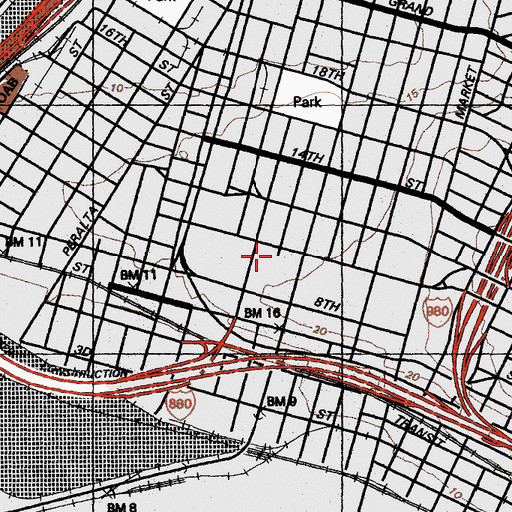 Topographic Map of Beth-Eden Baptist Church, CA